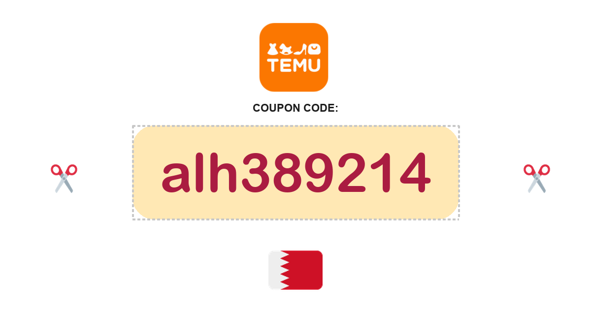 Temu Bahrain coupon code, BHD38 bundle, recently verified