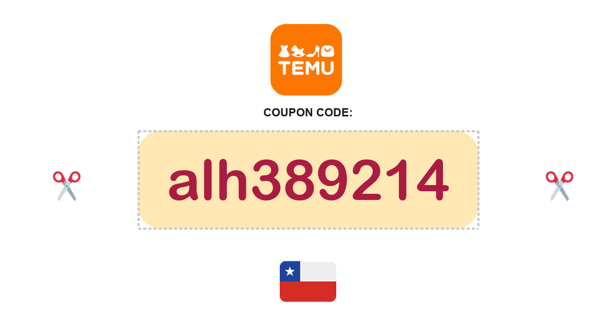 Temu Chile coupon code, CLP95,000 bundle, recently verified