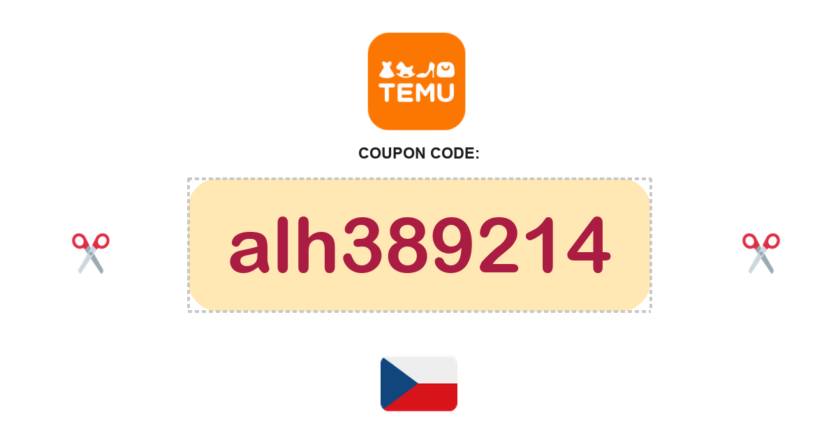 Temu Czech Republic coupon code, 2,500 Kč bundle, recently verified