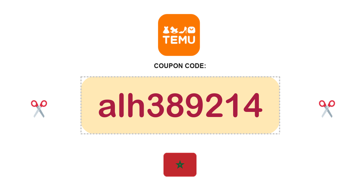 Temu Morocco coupon code, 1,000 DH bundle, recently verified