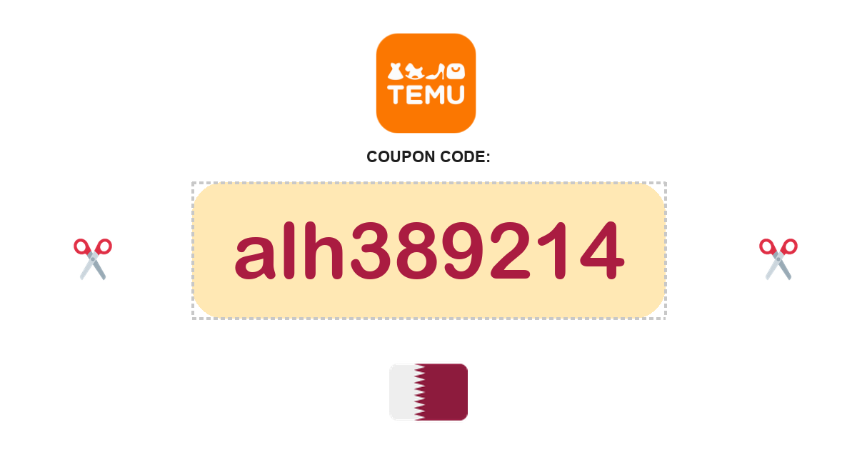 Temu Qatar coupon code, QAR182 bundle, recently verified
