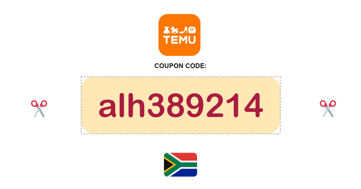 Temu South Africa coupon code, ZAR920 bundle, recently verified