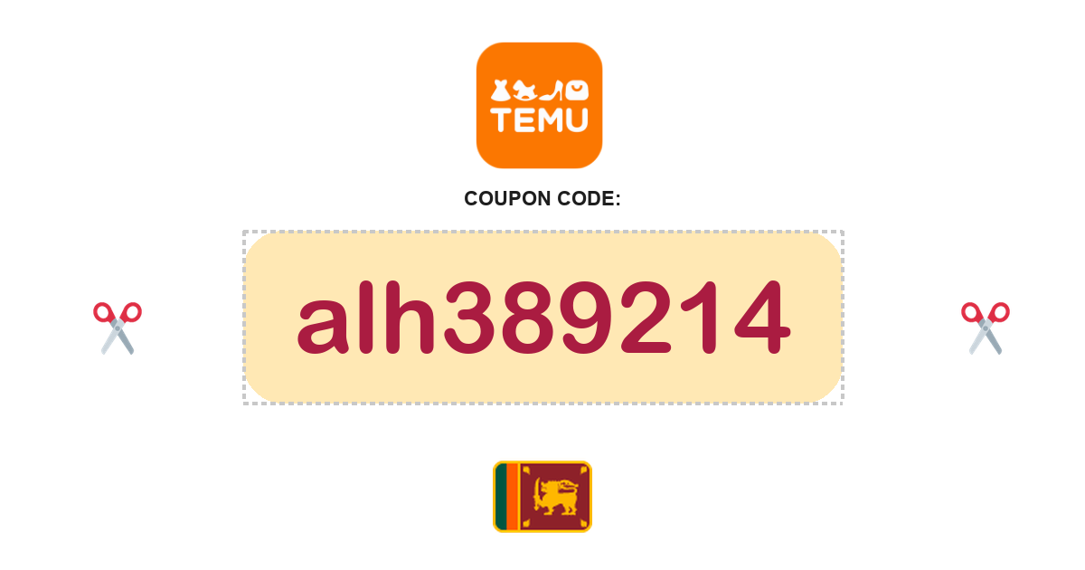 Temu Sri Lanka coupon code, LKR15,000 bundle, recently verified